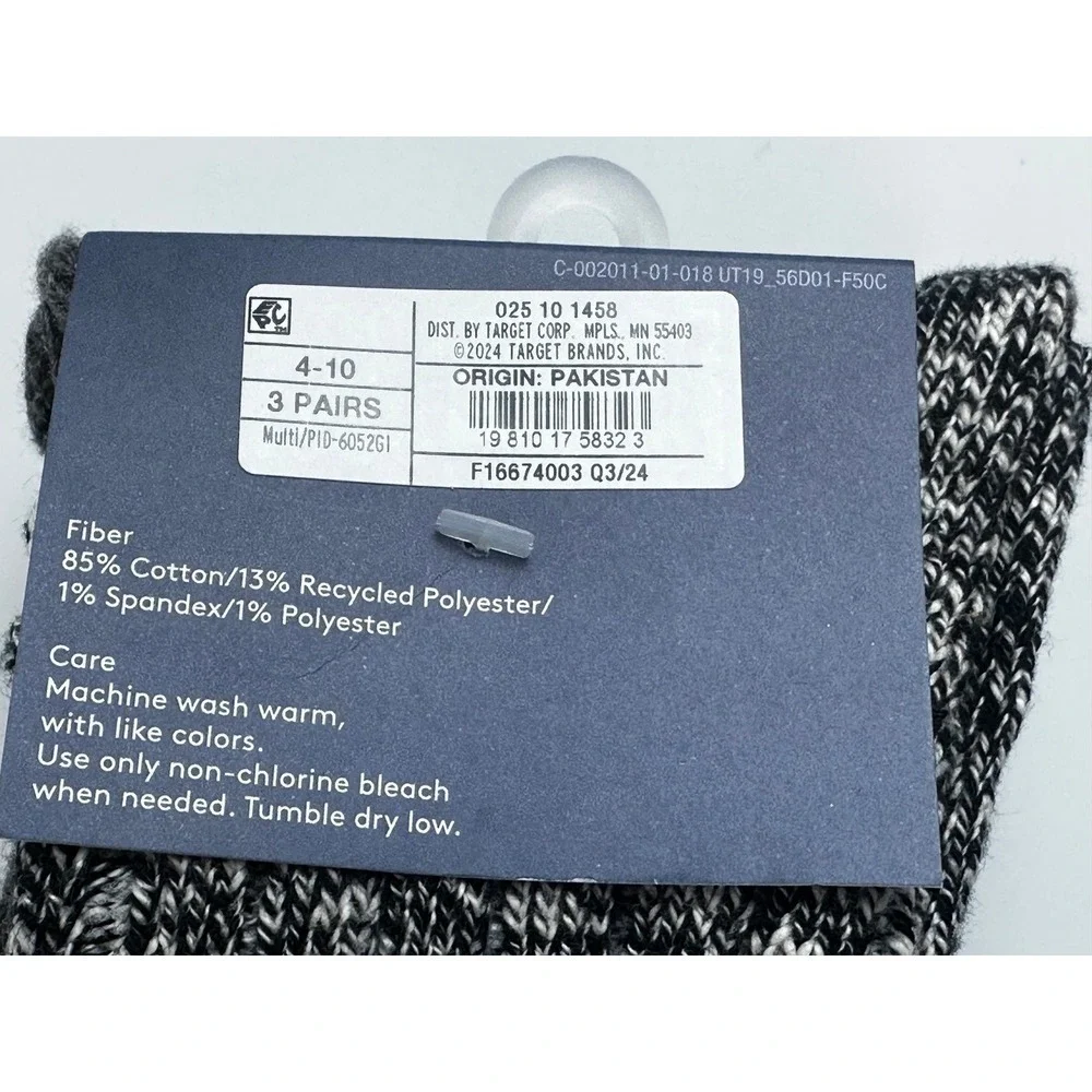 Lot of 2 Universal Thread Women's Ankle Socks 3 Pairs Shoe Size 4-10 Cotton Blen